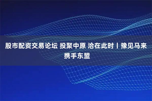 股市配资交易论坛 投聚中原 洽在此时丨豫见马来 携手东盟